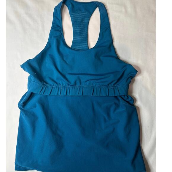 Adidis womens LG. racer back ClimaCool tank built in bra white stripes on back. - Picture 2 of 12